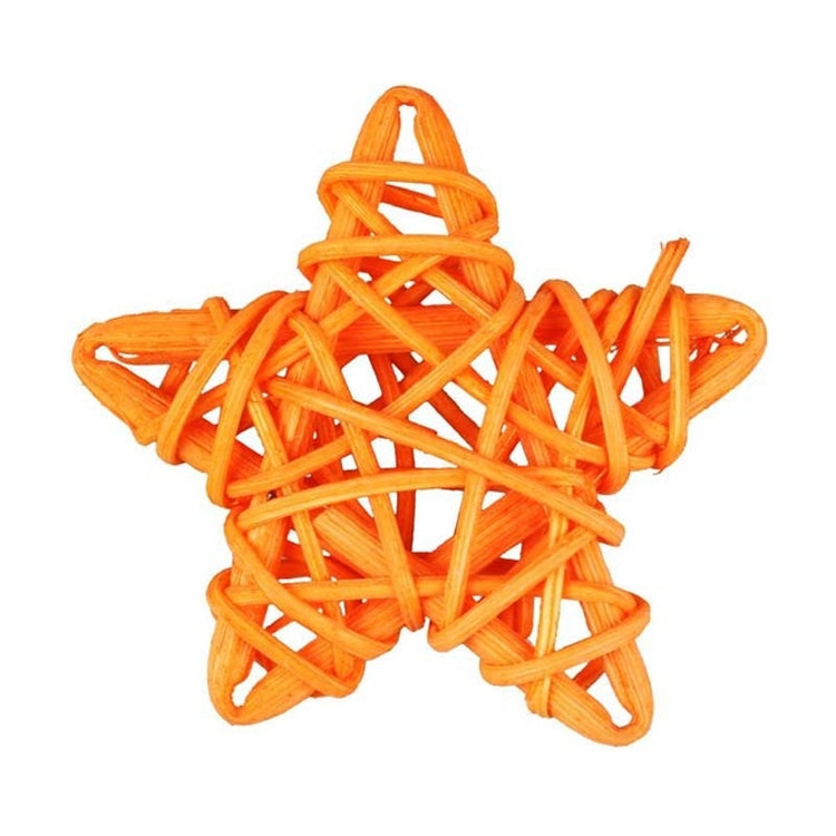 10 PCS 6cm Artificial Straw Ball DIY Decoration Rattan Stars Christmas Decor Home Ornament Supplies(Orange) - Ornaments by PMC Jewellery | Online Shopping South Africa | PMC Jewellery