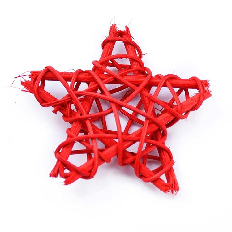 10 PCS 6cm Artificial Straw Ball DIY Decoration Rattan Stars Christmas Decor Home Ornament Supplies(Red) - Ornaments by PMC Jewellery | Online Shopping South Africa | PMC Jewellery