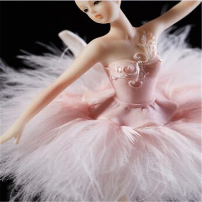 Elegant Refined Ballerina Dance Carousel Music Box Barbie Feather Music Box(Pink) - Music Box by PMC Jewellery | Online Shopping South Africa | PMC Jewellery