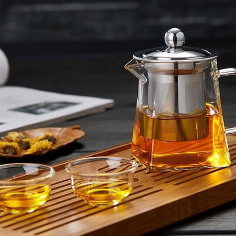 Stainless Steel Clear Heat Resistant Glass Filter Tea Pot, Capacity: 950ml - Teapots by PMC Jewellery | Online Shopping South Africa | PMC Jewellery