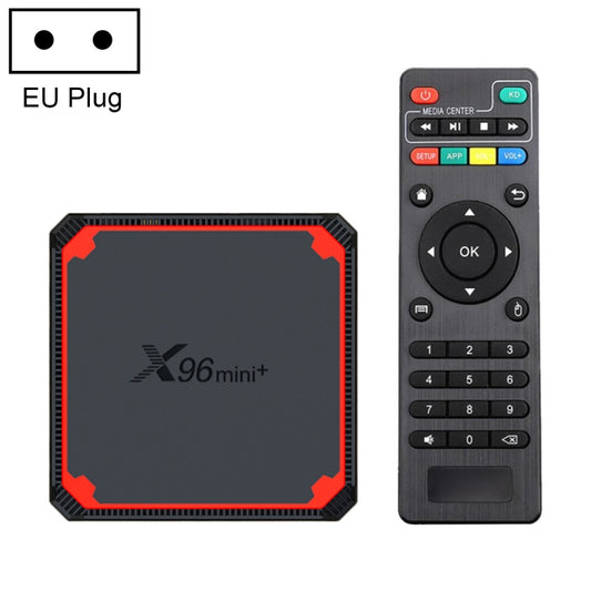 X96 mini+ 4K Smart TV BOX Android 9.0 Media Player with Remote Control, Amlogic S905W4 Quad Core ARM Cortex A53 up to 1.2GHz, RAM: 1GB, ROM: 8GB, 2.4G/5G WiFi, HDMI, TF Card, RJ45, EU Plug - Amlogic S905 by PMC Jewellery | Online Shopping South Africa | PMC Jewellery | Buy Now Pay Later Mobicred