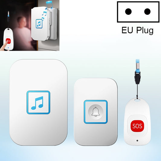 CACAZI C86 Wireless SOS Pager Doorbell Old man Child Emergency Alarm Remote Call Bell, EU Plug(White) - Wireless Doorbell by CACAZI | Online Shopping South Africa | PMC Jewellery | Buy Now Pay Later Mobicred