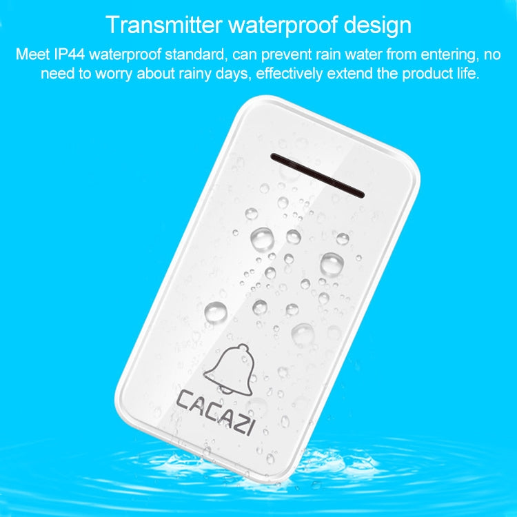 CACAZI FA8 Self-Powered Wireless Doorbell, US Plug(Black) - Wireless Doorbell by CACAZI | Online Shopping South Africa | PMC TechLife | Buy Now Pay Later Mobicred