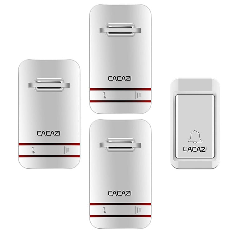 CACAZI V027G One Button Three Receivers Self-Powered Wireless Home Kinetic Electronic Doorbell, US Plug - Wireless Doorbell by CACAZI | Online Shopping South Africa | PMC Jewellery