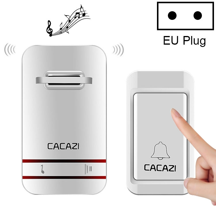 CACAZI V027G One Button One Receivers Self-Powered Wireless Home Kinetic Electronic Doorbell, EU Plug - Wireless Doorbell by CACAZI | Online Shopping South Africa | PMC Jewellery