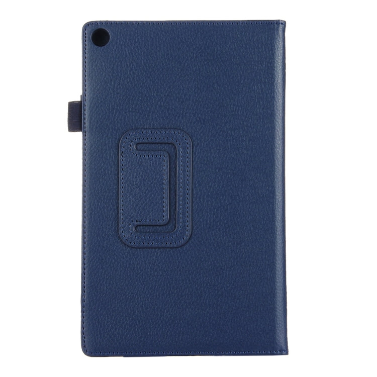 For Amazon Kindle Fire HD8 (2017) Litchi Texture Horizontal Flip Leather Case with Holder(Dark Blue) - Amazon by PMC Jewellery | Online Shopping South Africa | PMC Jewellery