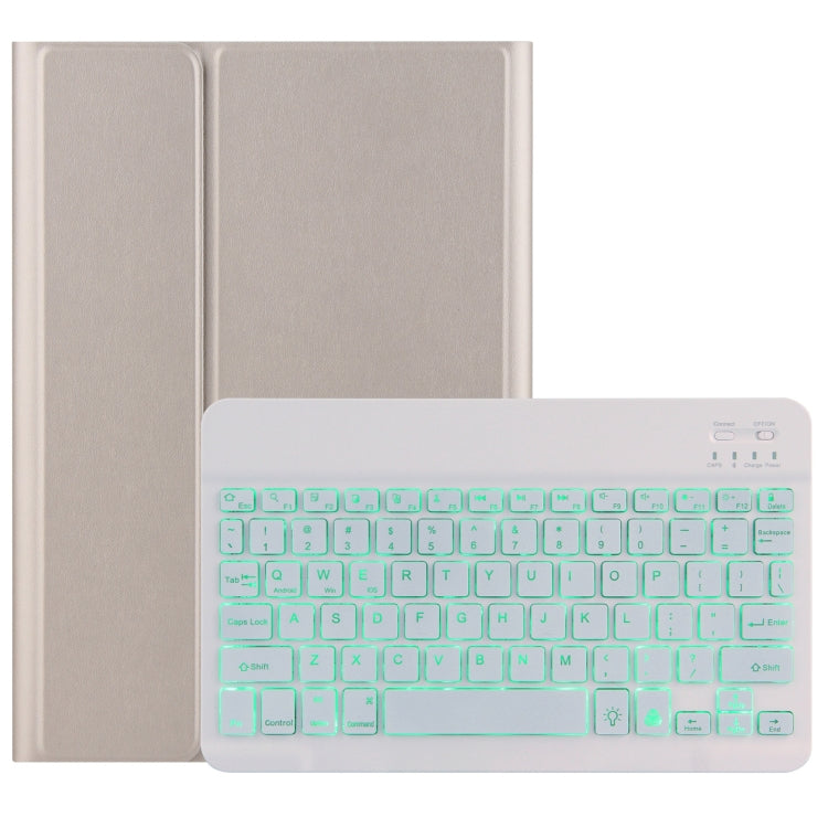 DY-E10 2 in 1 Removable Bluetooth Keyboard + Protective Leather Tablet Case with Backlight & Holder for Lenovo Tab E10(Gold) - Lenovo Keyboard by PMC TechLife | Online Shopping South Africa | PMC TechLife