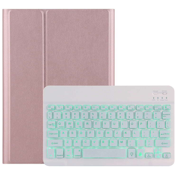 M10S 2 in 1 Removable Bluetooth Keyboard + Leather Tablet Case with Backlight & Holder for Lenovo Tab M10 TB-X505X (Rose Gold) - Lenovo Keyboard by PMC Jewellery | Online Shopping South Africa | PMC Jewellery