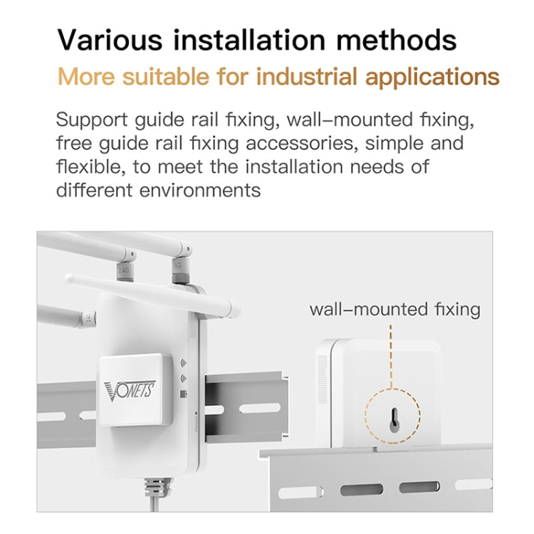 VONETS VAR1200-H 1200Mbps Wireless Bridge External Antenna Dual-Band WiFi Repeater, With 4 Antennas + DC Adapter Set - Wireless Routers by VONETS | Online Shopping South Africa | PMC Jewellery | Buy Now Pay Later Mobicred