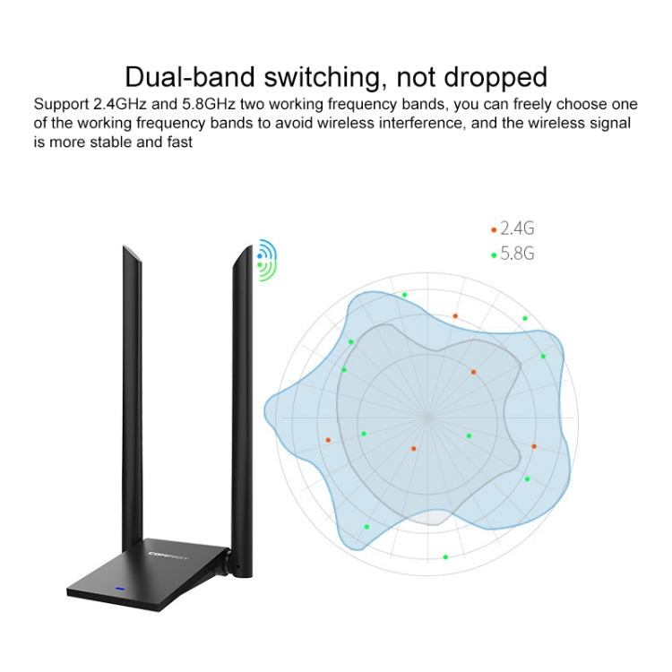 COMFAST CF-WU782ACV2 1300Mbps Dual-band Wifi USB Network Adapter with 2 Antennas - free shipping - PMC Jewellery - Order now!