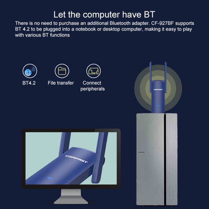 COMFAST CF-927B 1300Mbps Dual-band Bluetooth Wifi USB Network Adapter - USB Network Adapter by COMFAST | Online Shopping South Africa | PMC Jewellery | Buy Now Pay Later Mobicred