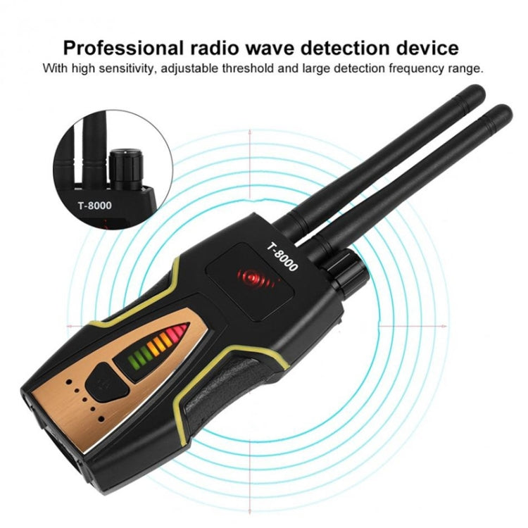 T-8000 RF Signal Detector GSM Audio Finder GPS Scan Detector (Silver) - RF Signal Detector by PMC Jewellery | Online Shopping South Africa | PMC Jewellery