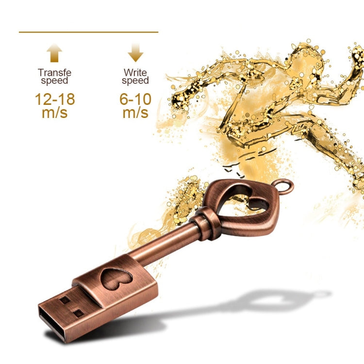 MicroDrive 32GB USB 2.0 Copper Love Key U Disk - USB Flash Drives by MicroDrive | Online Shopping South Africa | PMC TechLife | Buy Now Pay Later Mobicred