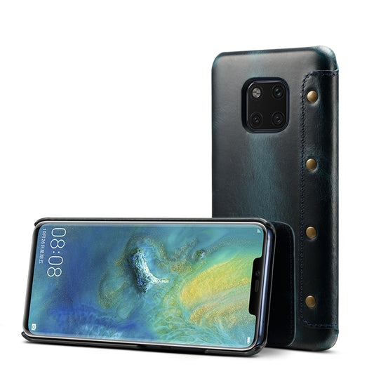 Oil Wax Cowhide Horizontal Flip Leather Case for Huawei Mate 20 Pro, with Card Slots & Wallet - Huawei Cases by Denior | Online Shopping South Africa | PMC Jewellery | Buy Now Pay Later Mobicred