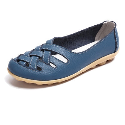 Hollow Woven Casual Nurse Shoes Cover Foot Peas Shoes for Women (Color:Blue Size:37) - Casual Shoes by PMC Jewellery | Online Shopping South Africa | PMC Jewellery