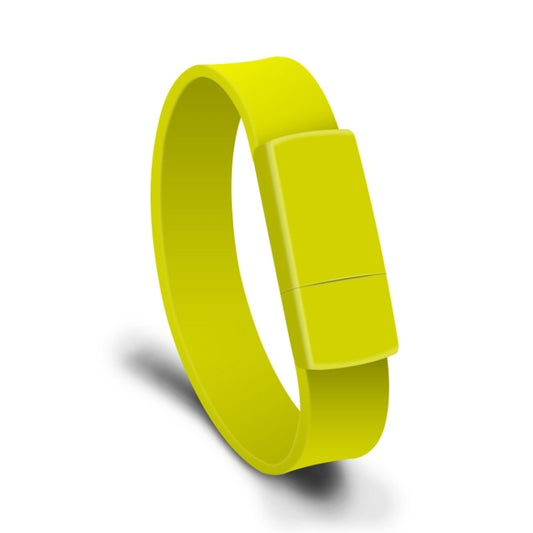 MicroDrive 128GB USB 2.0 Fashion Bracelet Wristband U Disk (Yellow) - USB Flash Drives by MicroDrive | Online Shopping South Africa | PMC Jewellery | Buy Now Pay Later Mobicred