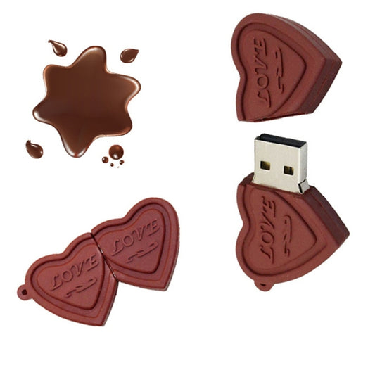 MicroDrive 128GB USB 2.0 Creative Heart Chocolate U Disk - USB Flash Drives by MicroDrive | Online Shopping South Africa | PMC Jewellery | Buy Now Pay Later Mobicred