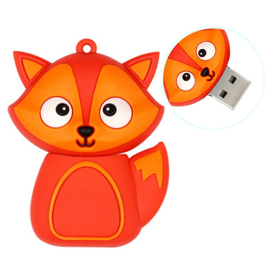 MicroDrive 128GB USB 2.0 Creative Cute Fox U Disk - USB Flash Drives by MicroDrive | Online Shopping South Africa | PMC Jewellery | Buy Now Pay Later Mobicred