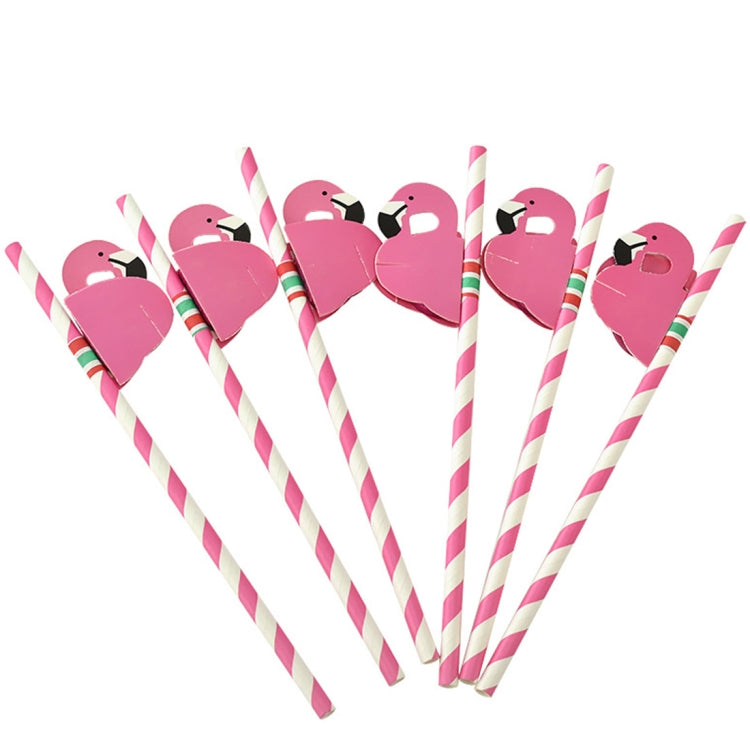 50 PCS 3D Flamingo Jungle Paper Straws Party Decorations Cocktail Straw (Pink) - Drinking Tools by PMC Jewellery | Online Shopping South Africa | PMC Jewellery