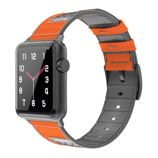 For Apple Watch Series 5 & 4 & 3 & 2 & 1 Universal Silicone Skin + Carbon Fiber Texture Watch Band(Orange) - Watch Bands by PMC Jewellery | Online Shopping South Africa | PMC Jewellery | Buy Now Pay Later Mobicred