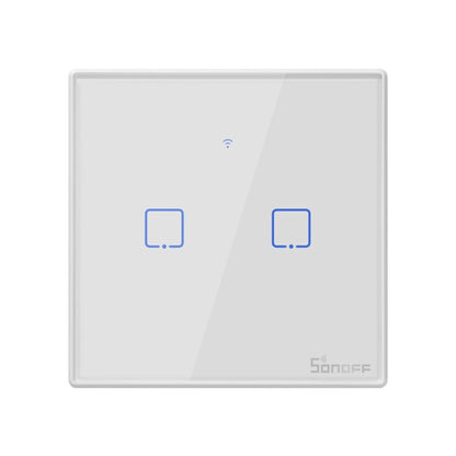 Sonoff T2 Touch 86mm Tempered Glass Panel Wall Switch Smart Home Light Touch Switch, Compatible with Alexa and Google Home, AC 100V-240V, EU Plug - Smart Switch by PMC Jewellery | Online Shopping South Africa | PMC Jewellery