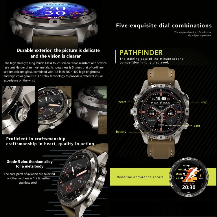 HAMTOD GT45 1.6 inch Waterproof Smart Watch, Support Bluetooth Call / Heart Rate / Blood Oxygen Monitoring / NFC(Silver) - Smart Watches by HAMTOD | Online Shopping South Africa | PMC Jewellery | Buy Now Pay Later Mobicred