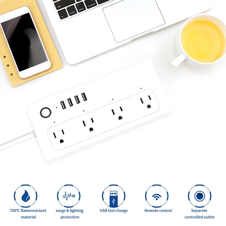 XS-A24 WiFi Smart Power Plug Socket Wireless Remote Control Timer Power Switch with USB Port, Compatible with Alexa and Google Home, Support iOS and Android, US Plug - Smart Socket by PMC TechLife | Online Shopping South Africa | PMC TechLife