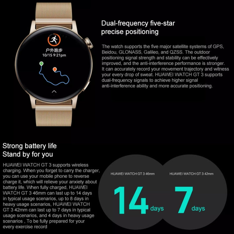 HUAWEI WATCH GT 3 Smart Watch 46mm Braided Wristband, 1.43 inch AMOLED Screen, Support Heart Rate Monitoring / GPS / 14-days Battery Life / NFC(Blue) - Wearable Devices by Huawei | Online Shopping South Africa | PMC Jewellery | Buy Now Pay Later Mobicred