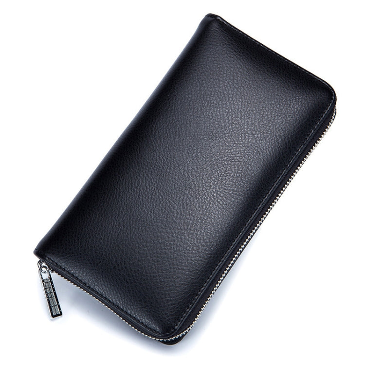 Two-Layer Cowhide Leather Organ Card Holder Multiple-Card RFID Anti-Theft Wallet Bag(Black) - free shipping - PMC TechLife - Order now!