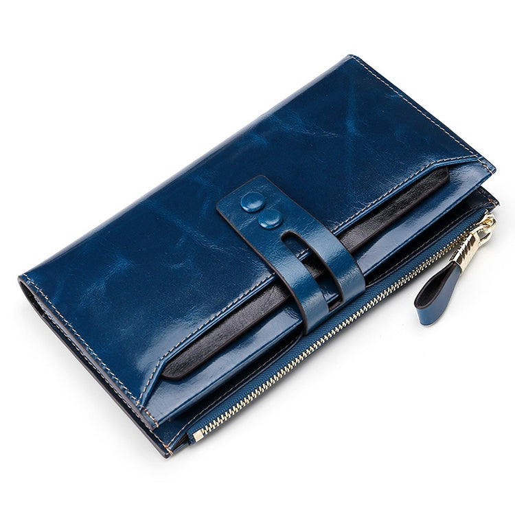 8239 Antimagnetic RFID Multi-function Leather Lady Wallet Large-capacity Purse with Detachable Card Holder(Blue) - Antimagnetic RFID Package by PMC Jewellery | Online Shopping South Africa | PMC Jewellery | Buy Now Pay Later Mobicred