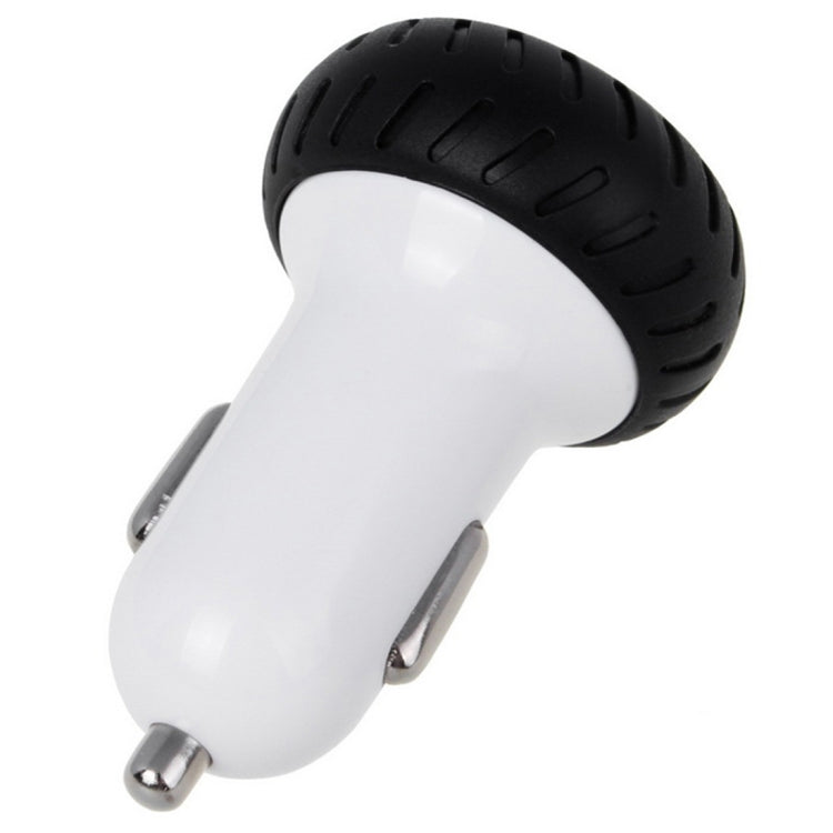 Mini Wheels Design 5V 1.0A+2.1A Double USB Universal Quick Car Charger for Phones / Tablets(White + Black ) - Car Charger by PMC Jewellery | Online Shopping South Africa | PMC Jewellery