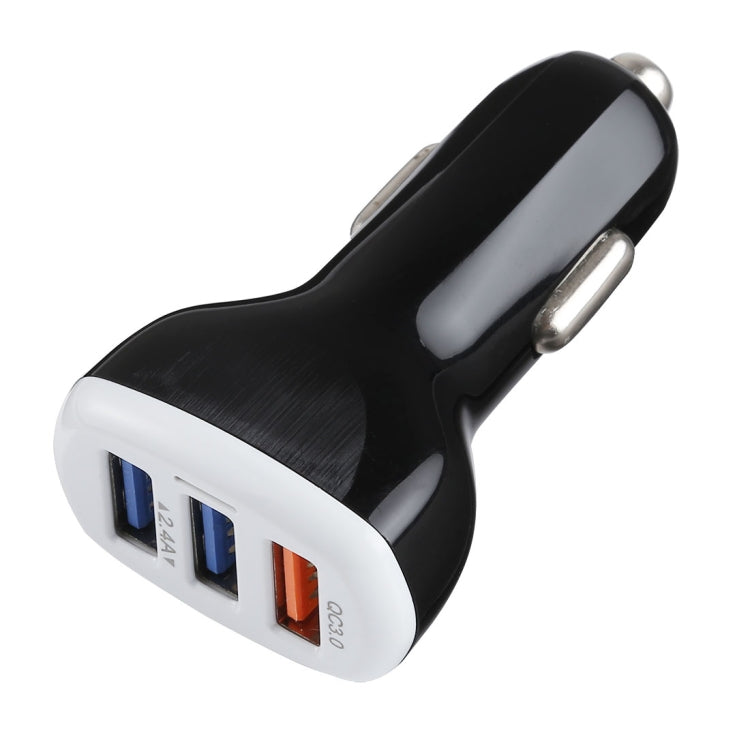 LZ-429 QC3.0 2.4A Three USB Ports Smart Quick Car Charger(Black) - Car Charger by PMC Jewellery | Online Shopping South Africa | PMC Jewellery