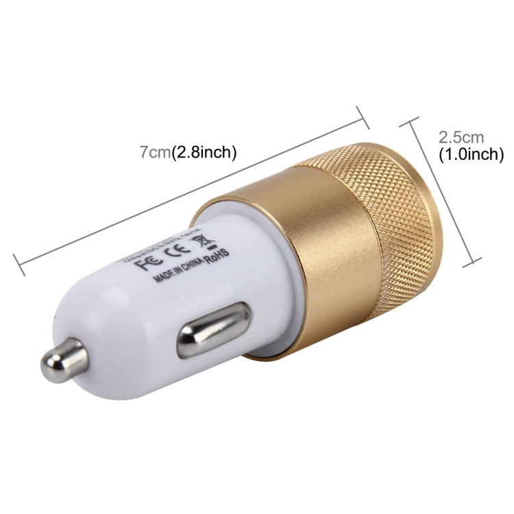 10 PCS Car Auto 5V Dual USB 2.1A/1A Cigarette Lighter Adapter for Most Phones(Gold) - Car Charger by PMC Jewellery | Online Shopping South Africa | PMC Jewellery