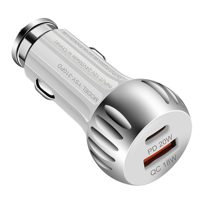 ACC-310 PD 20W + QC3.0 38W Dual Ports Fast Charging Car Charger (White) - Car Charger by PMC Jewellery | Online Shopping South Africa | PMC Jewellery