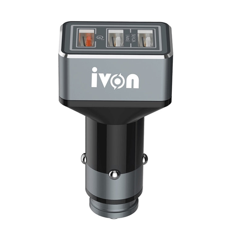IVON CC36 39W 7.2A QC 3.0 USB + Dual USB Car Charger with Ambient Light - Car Charger by IVON | Online Shopping South Africa | PMC Jewellery