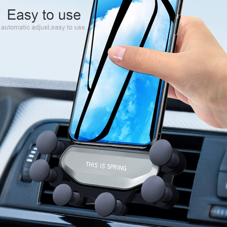 Car Air Outlet Six-claw Gravity Mobile Phone Holder Bracket (Silver) - Car Holders by PMC Jewellery | Online Shopping South Africa | PMC Jewellery