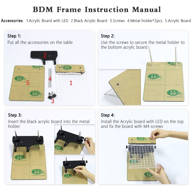 Car LED BDM Frame Holder BDM ECU Brush Test Stand with 4 Probe Pens - Electronic Test by PMC Jewellery | Online Shopping South Africa | PMC Jewellery