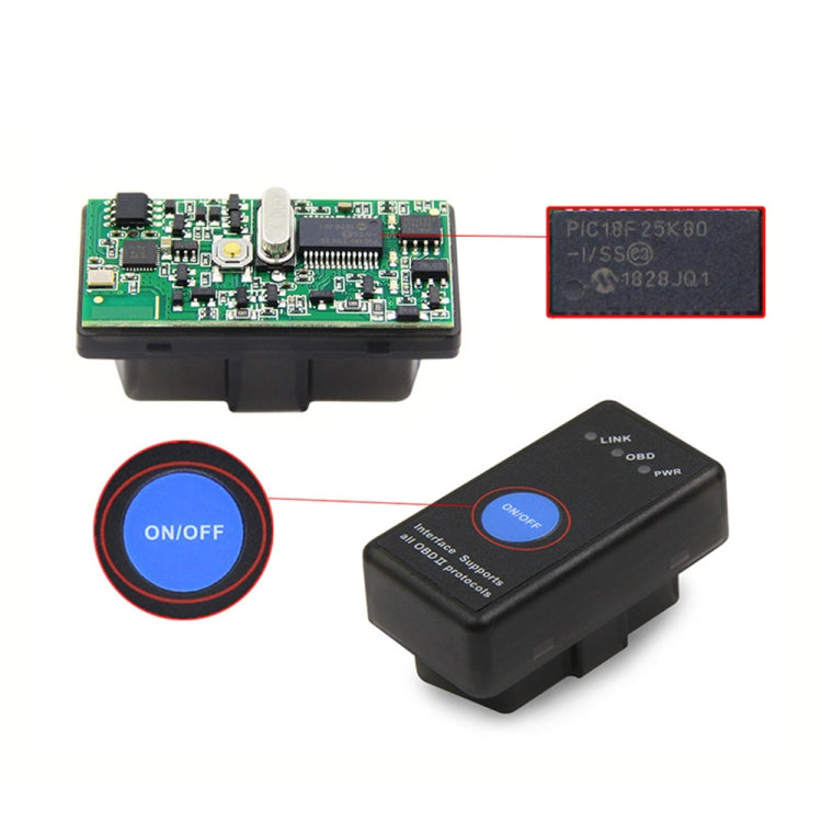 Mini Bluetooth 4.0 ELM327 OBD Car Fault Diagnostic Scanner with Power Switch - Code Readers & Scan Tools by PMC TechLife | Online Shopping South Africa | PMC TechLife
