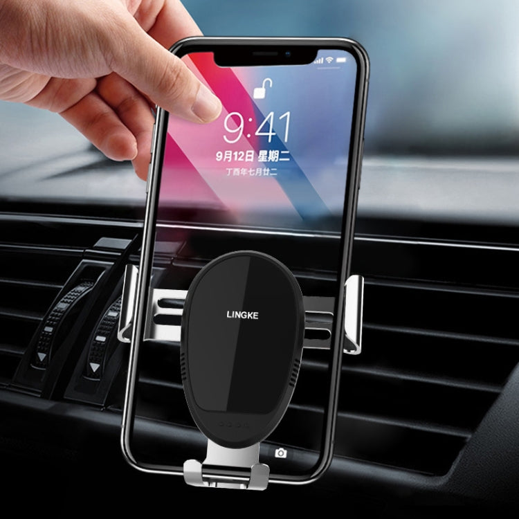 LINGKE Car Air Outlet Snap-in Gravity Mobile Phone Holder - Car Holders by PMC Jewellery | Online Shopping South Africa | PMC Jewellery
