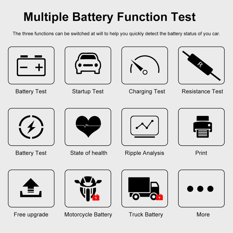 KONNWEI KW720 Car 3.2 inch 6V-24V Lead-acid Battery Tester with Printer - Code Readers & Scan Tools by KONNWEI | Online Shopping South Africa | PMC Jewellery | Buy Now Pay Later Mobicred