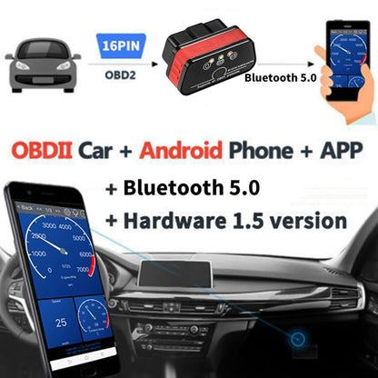 KONNWEI KW901 Android Phone OBD2 Car Bluetooth 5.0 Diagnostic Scan Tools(Red) - Code Readers & Scan Tools by KONNWEI | Online Shopping South Africa | PMC Jewellery | Buy Now Pay Later Mobicred