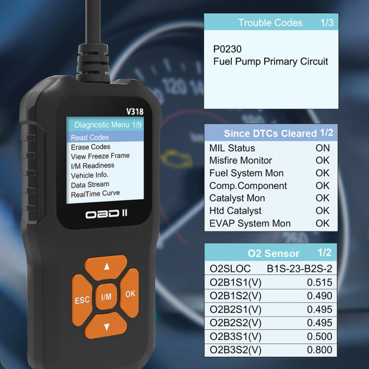 V318 Car OBD2 Color Screen Diagnostic Tool Code Reader - Code Readers & Scan Tools by PMC Jewellery | Online Shopping South Africa | PMC Jewellery