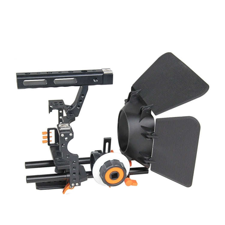 YELANGU YLG1105A A7 Cage Set Include Video Camera Cage Stabilizer / Follow Focus / Matte Box for Sony GH4 / A7S / A7 / A7R / A72 / A7RII / A7SII / A6000 / A6500 / A6300 / A7R3 / A7S3 / A7R4  (Orange) - free shipping - PMC TechLife - Order now!