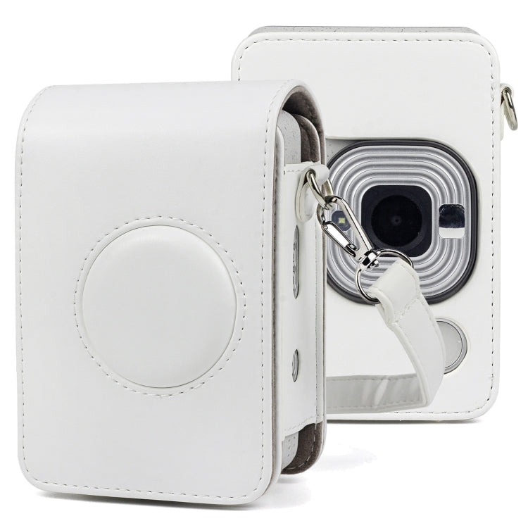 Full Body Camera Retro PU Leather Case Bag with Strap for FUJIFILM instax mini Liplay (White) - Leather Bag by PMC Jewellery | Online Shopping South Africa | PMC Jewellery