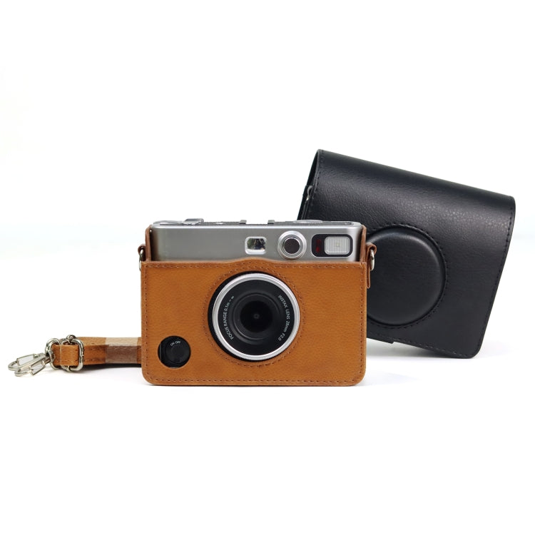 Retro Full Body Camera PU Leather Case Bag with Strap for FUJIFILM instax mini Evo(Brown) - Leather Bag by PMC Jewellery | Online Shopping South Africa | PMC Jewellery