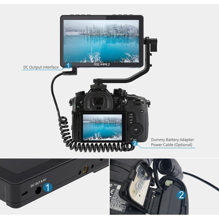 FEELWORLD F5 Pro V4 6 inch Touch Screen DSLR Camera Field Monitor 3D LUT 4K HDMI Input Output Tilt Arm - free shipping - PMC TechLife - Order now!