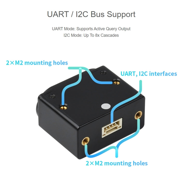 Waveshare TOF Laser Range Sensor (B), UART / I2C Bus (Black) - Modules Expansions Accessories by WAVESHARE | Online Shopping South Africa | PMC Jewellery