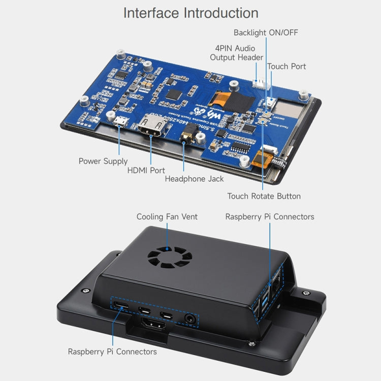 Waveshare 5.5 inch 1440 x 2560 2K Capacitive Touch LCD Display IPS Screen for Raspberry Pi , HDMI Interface - Modules Expansions Accessories by WAVESHARE | Online Shopping South Africa | PMC Jewellery | Buy Now Pay Later Mobicred