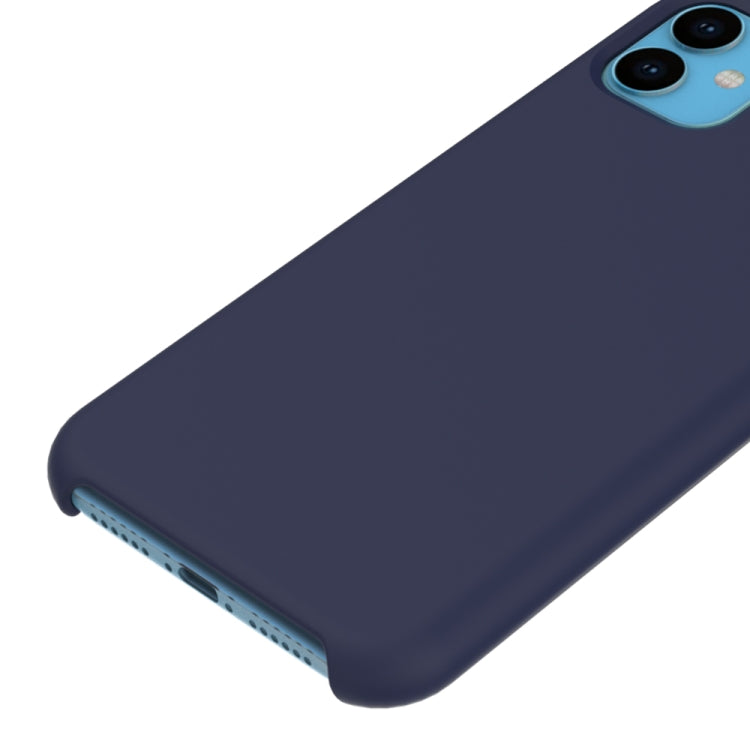 For iPhone 11 Solid Color Liquid Silicone Shockproof Case (Dark Blue) - iPhone 11 Cases by PMC Jewellery | Online Shopping South Africa | PMC Jewellery