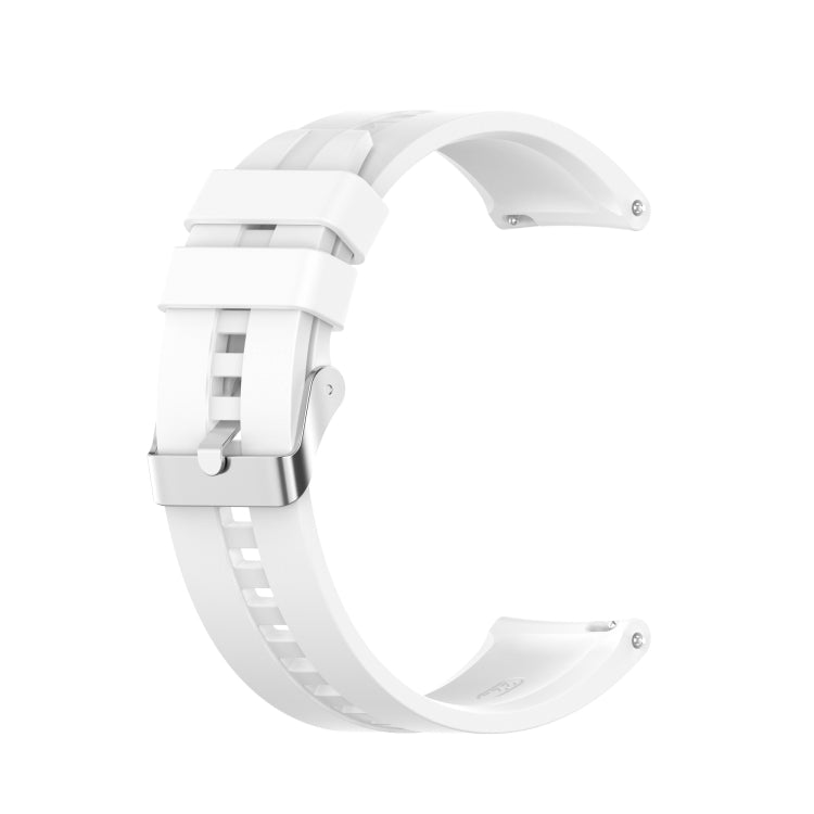 For Huawei Watch GT 2 46mm Silicone  Watch Band with Silver Buckle(White) - Watch Bands by PMC Jewellery | Online Shopping South Africa | PMC Jewellery | Buy Now Pay Later Mobicred